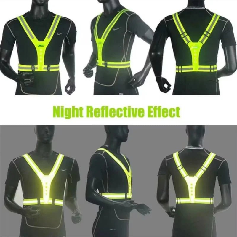 Safety Reflective Vest LED Running Adjustable Cycling Night - Well - Being