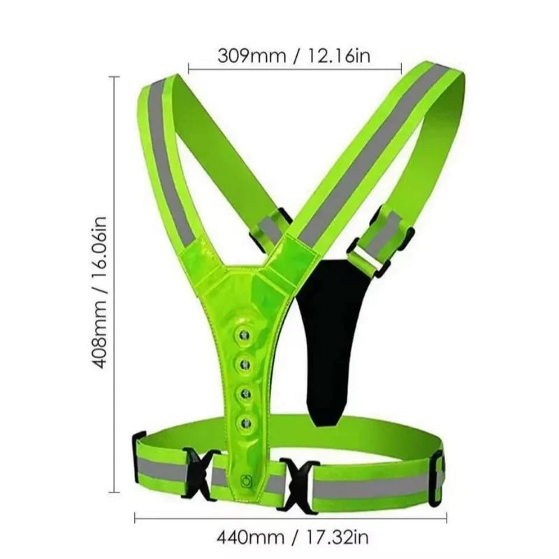 Safety Reflective Vest LED Running Adjustable Cycling Night - Well - Being