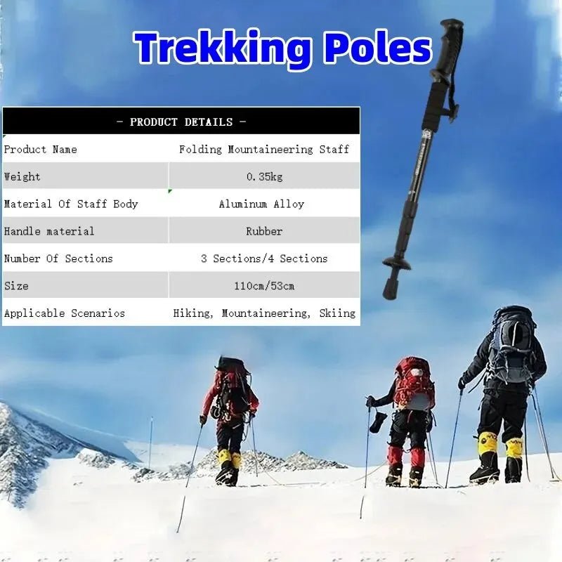 Trekking poles shock - absorbing folding ultra - light - Well - Being