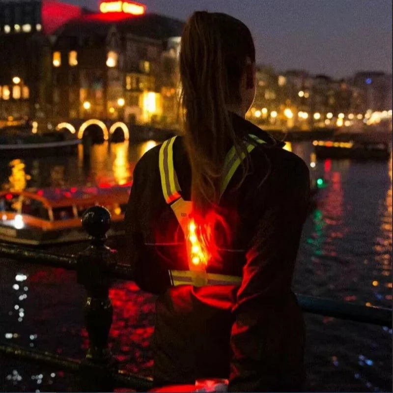 Safety Reflective Vest LED Running Adjustable Cycling Night - Well - Being
