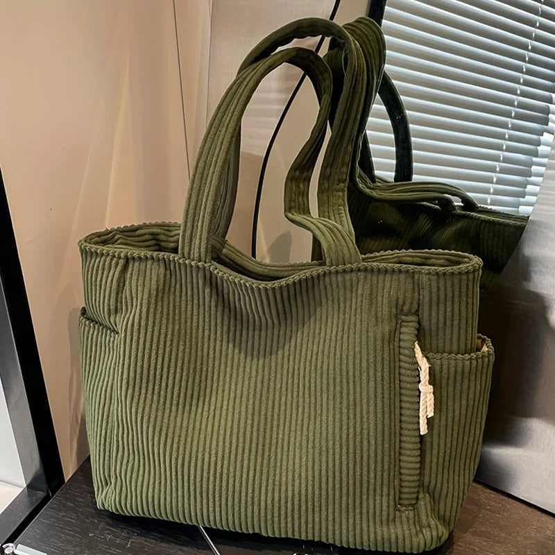 Corduroy Shoulder Handbag
