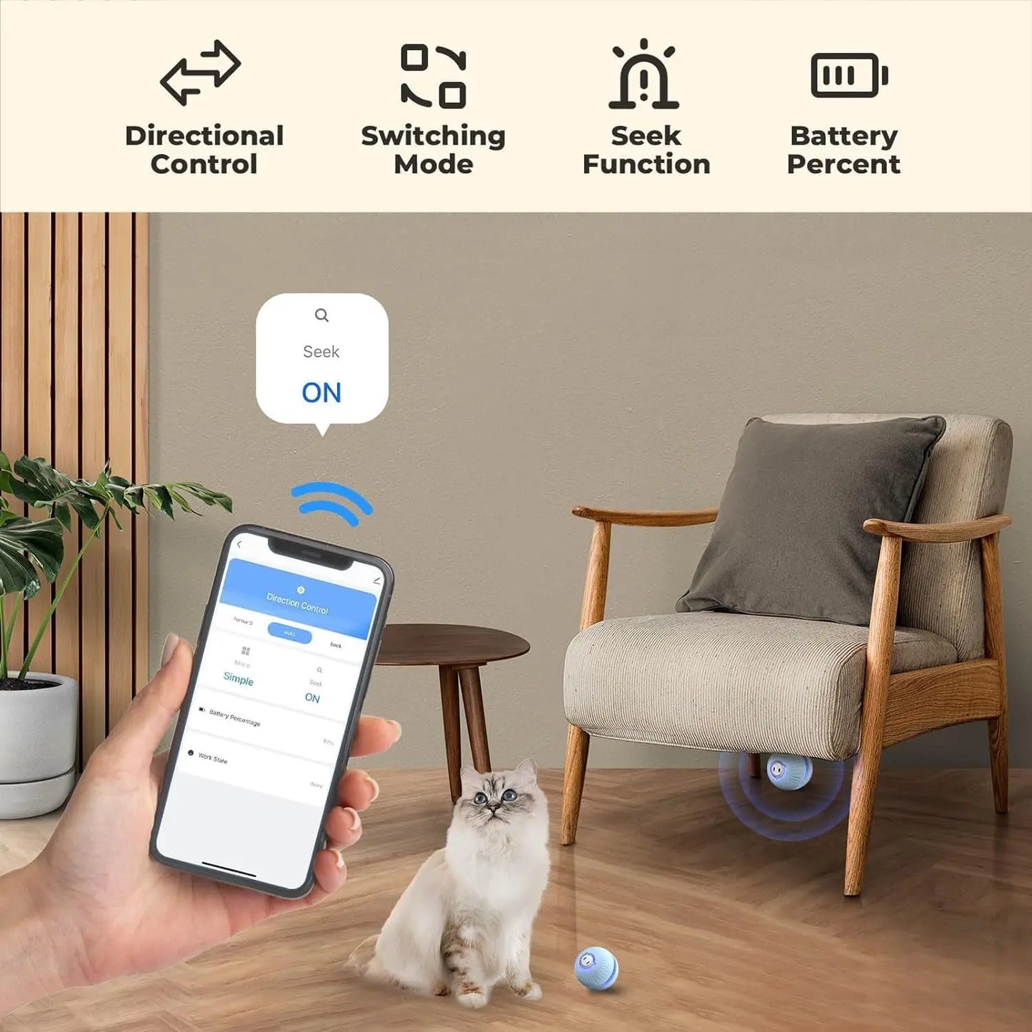 Cat ball with KITPLUS app, - Well - Being