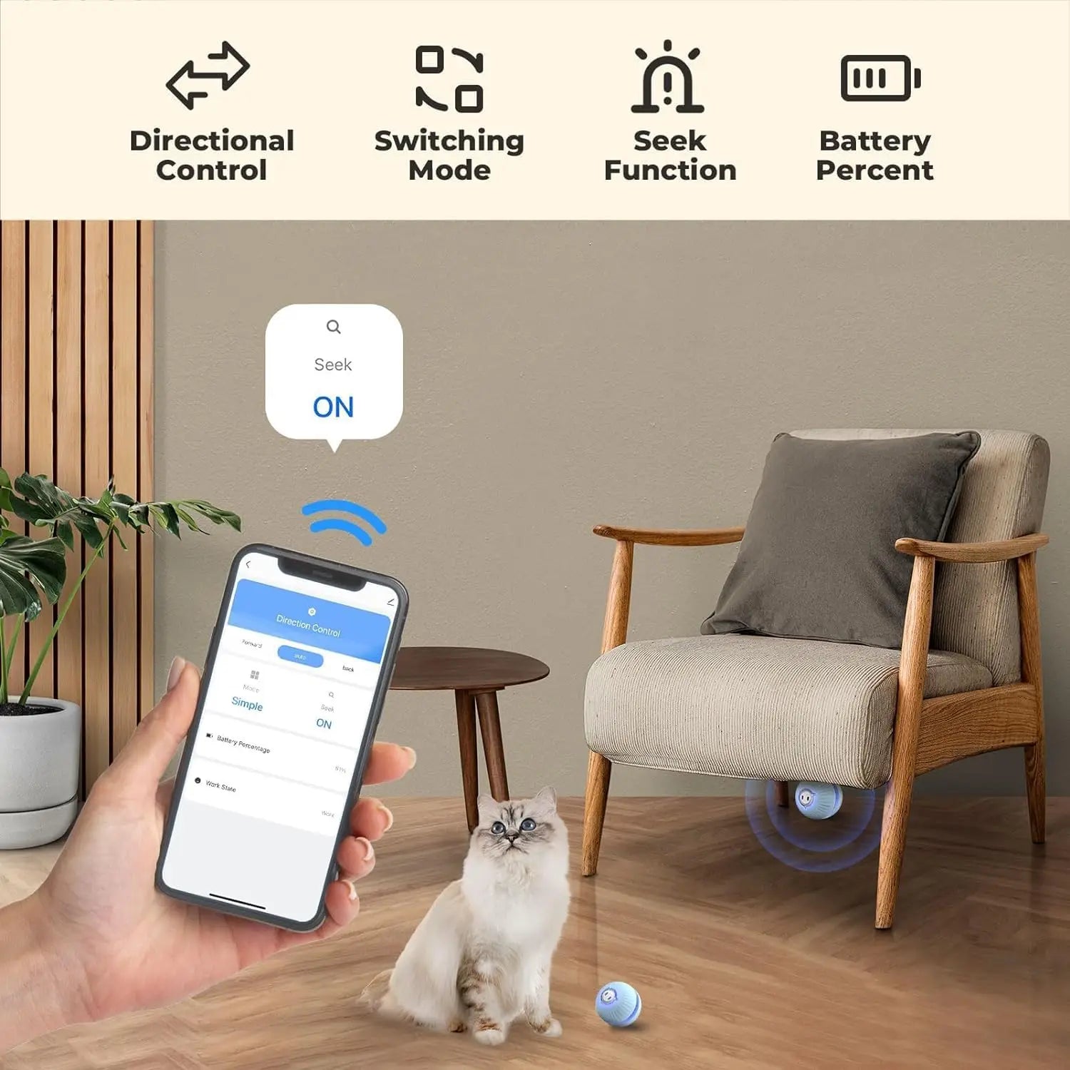 Cat ball with KITPLUS app, - Well - Being
