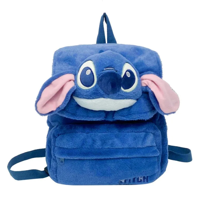 Plush Backpack Japanese Blue Stitch Funny Cartoon Large-Capacity Student Backpack