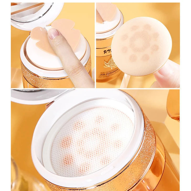 BB Cream Moisturizing Foundation Concealer Whitening Oil-control Waterproof Butterfly Powder Puff  Makeup Cosmetics