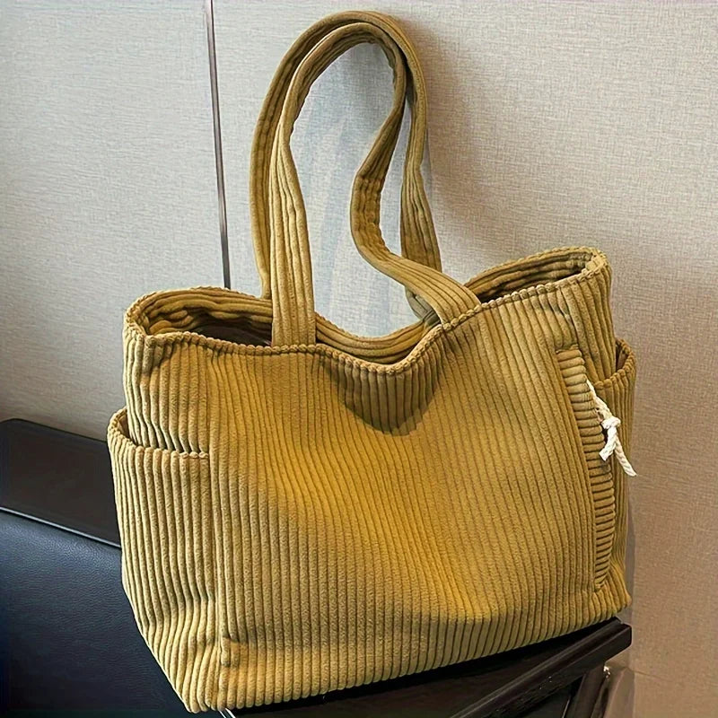 Corduroy Shoulder Handbag