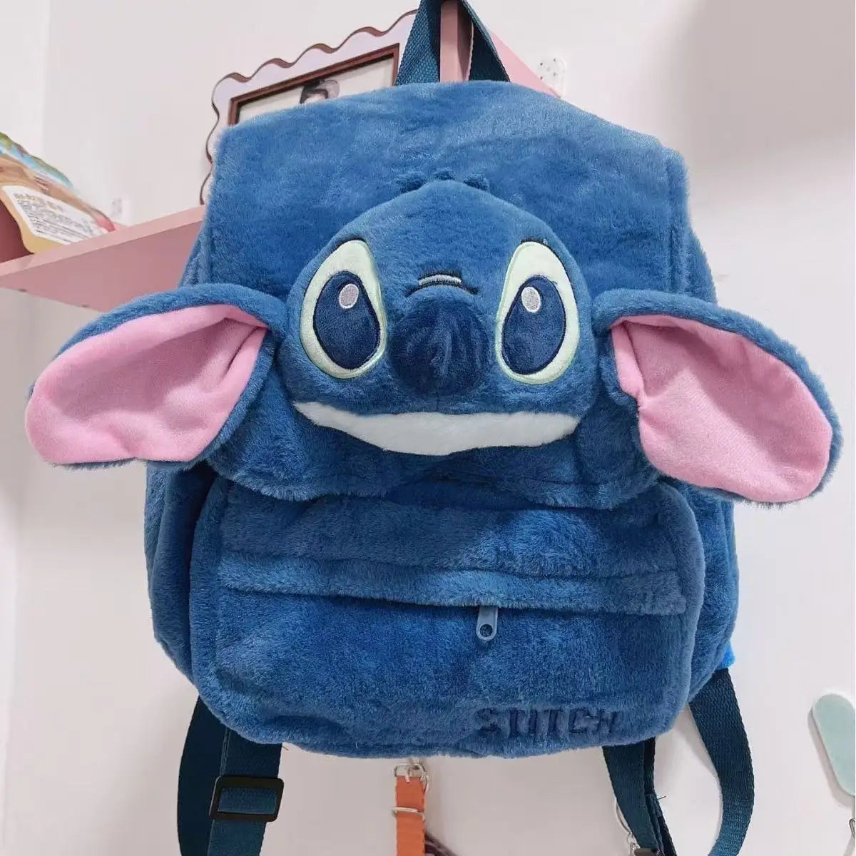 Plush Backpack Japanese Blue Stitch Funny Cartoon Large-Capacity Student Backpack